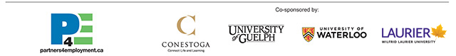 Logos: P4E, Conestoga College, University of Guelph, University of Waterloo, Wilfrid Laurier University